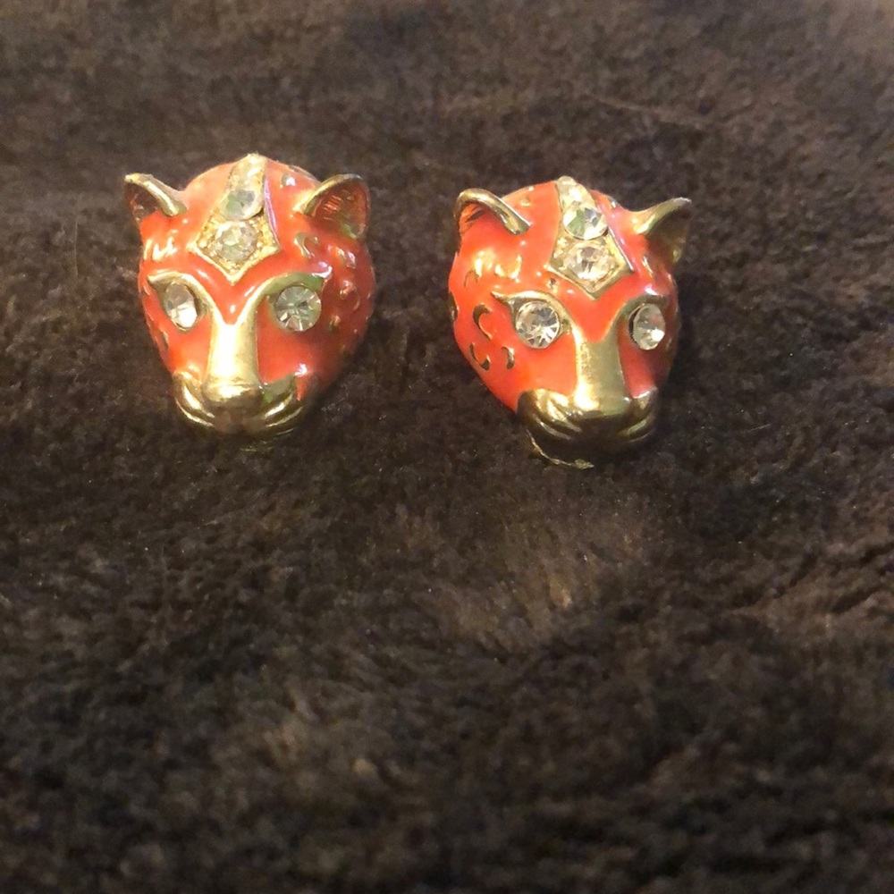Tiger stud earrings